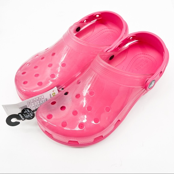 Crocs Adult Classic Translucent Clogs- Candy Pink - Picture 3 of 9